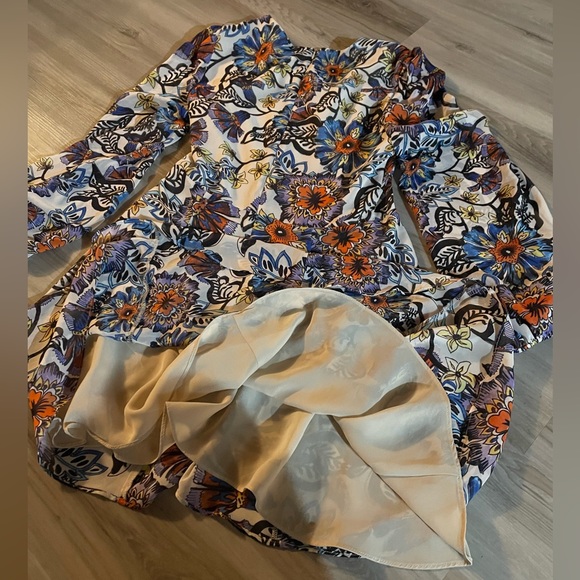 ‼️THRIFT STORE ALERT MAKE OFFER Betsey Johnson Dress Floral GardeN Bell Sleeve - Picture 11 of 13